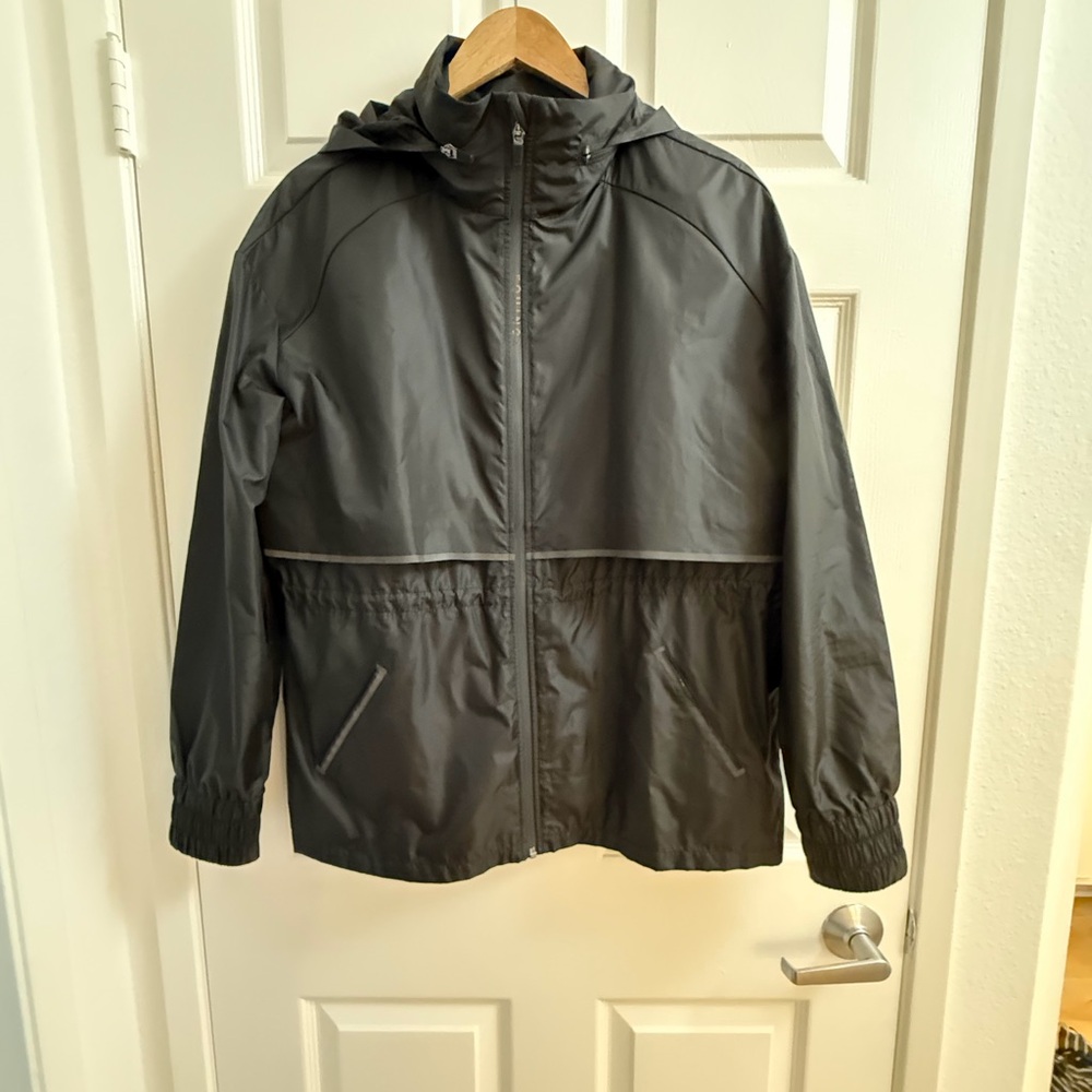 Equinox Black Lightweight Hooded Anorak Jacket Size L, Excellent Condition